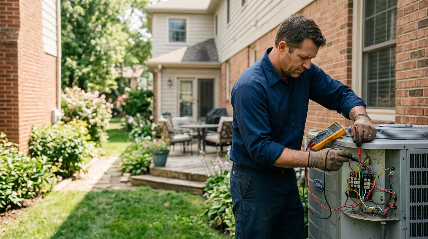 HVAC technician working near Olyphant, PA